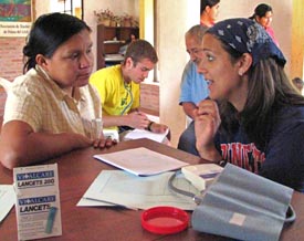 Lisa Jager at clinic in Bolivia