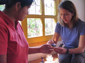 Sara Mendendorp at clinic in Bolivia