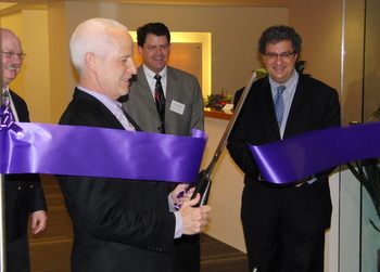 Cutting the ribbon