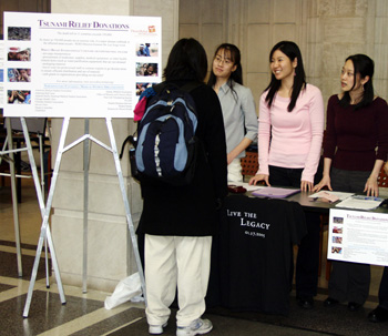 Medical students gathering tsunami relief donations