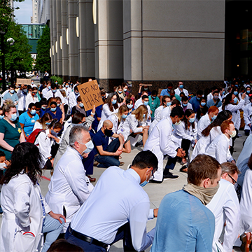 White Coats for Black Lives Protest at Northwestern Medicine