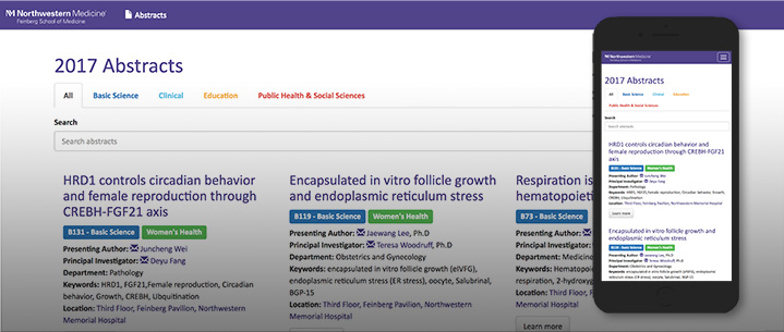 Research Day abstract site screenshot