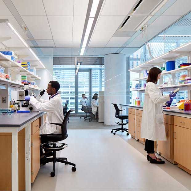 Researchers in a Simpson Querrey lab