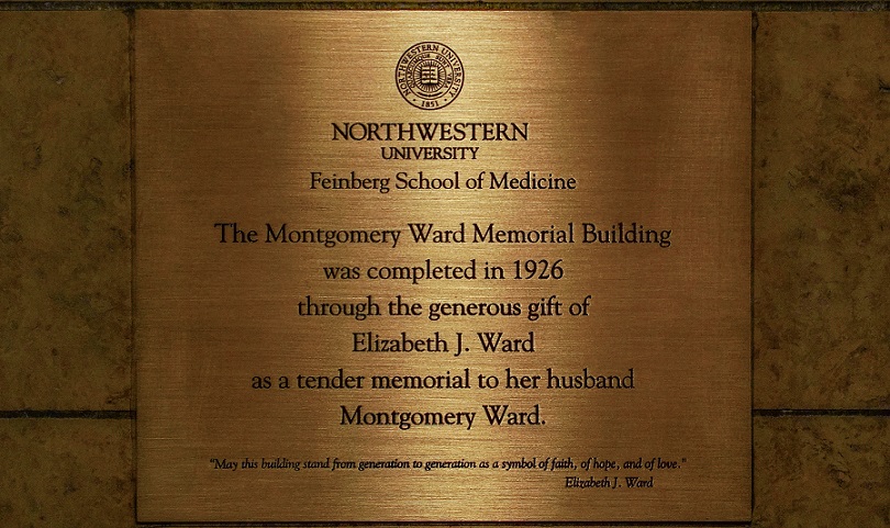 Historical placard dedicating the Ward Building