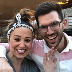 A resident couple celebrating their engagement.