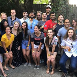 Residents and faculty at the New Housestaff BBQ.