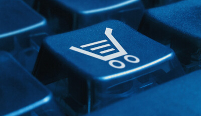 computer key with shopping cart