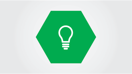 icon representing the research education core.  A green hexagon with a lightbulb. accompanies short description of the core and link to the web page. 