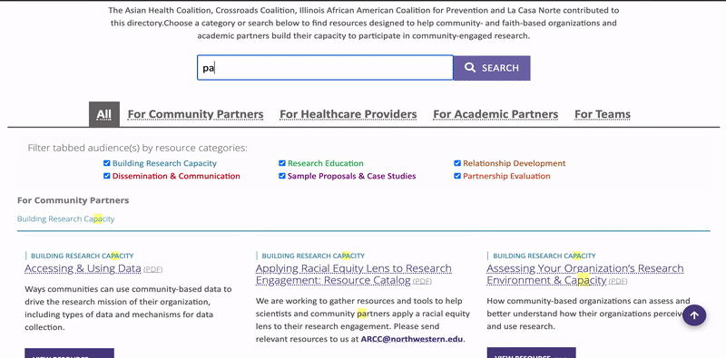 Filter resources by keyword animation