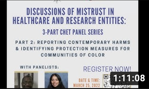 Part 2 Mistrust: Current Protection Measures & Reporting Contemporary Harms for Communities of Color