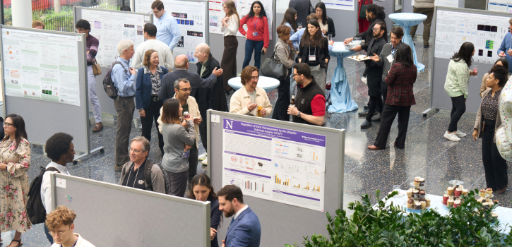 Overhead view of poster session