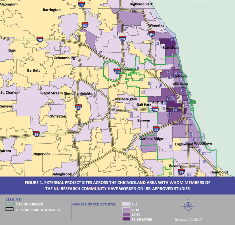 Map of Chicago area