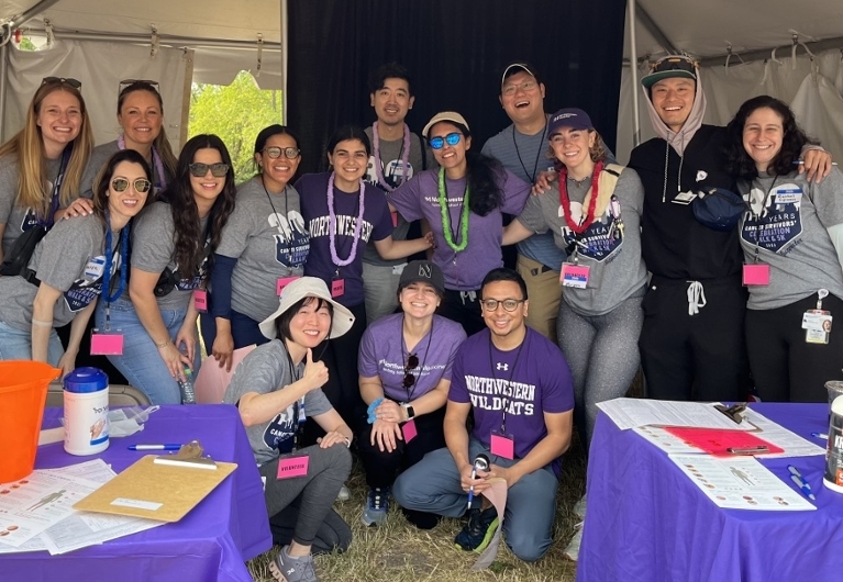 Faculty, Residents and Medical students volunteering at the Skin Cancer Screening Clinic at the 2023 Cancer Survivors' Celebration Walk