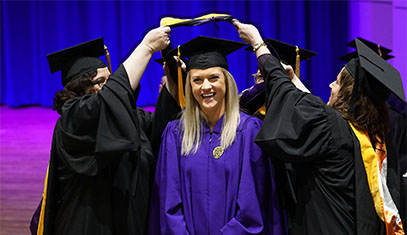 GPGC graduate receiving sash