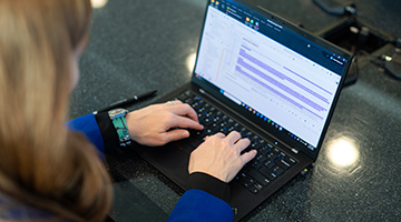 student using a computer