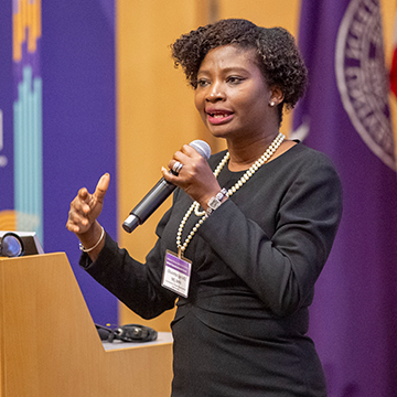 Olusimbo Ige speaking at forum