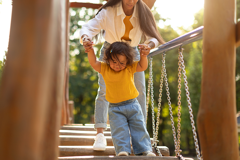 Parent playing with child