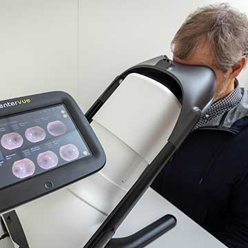 Retinal testing being conducted at the Human Longevity Lab