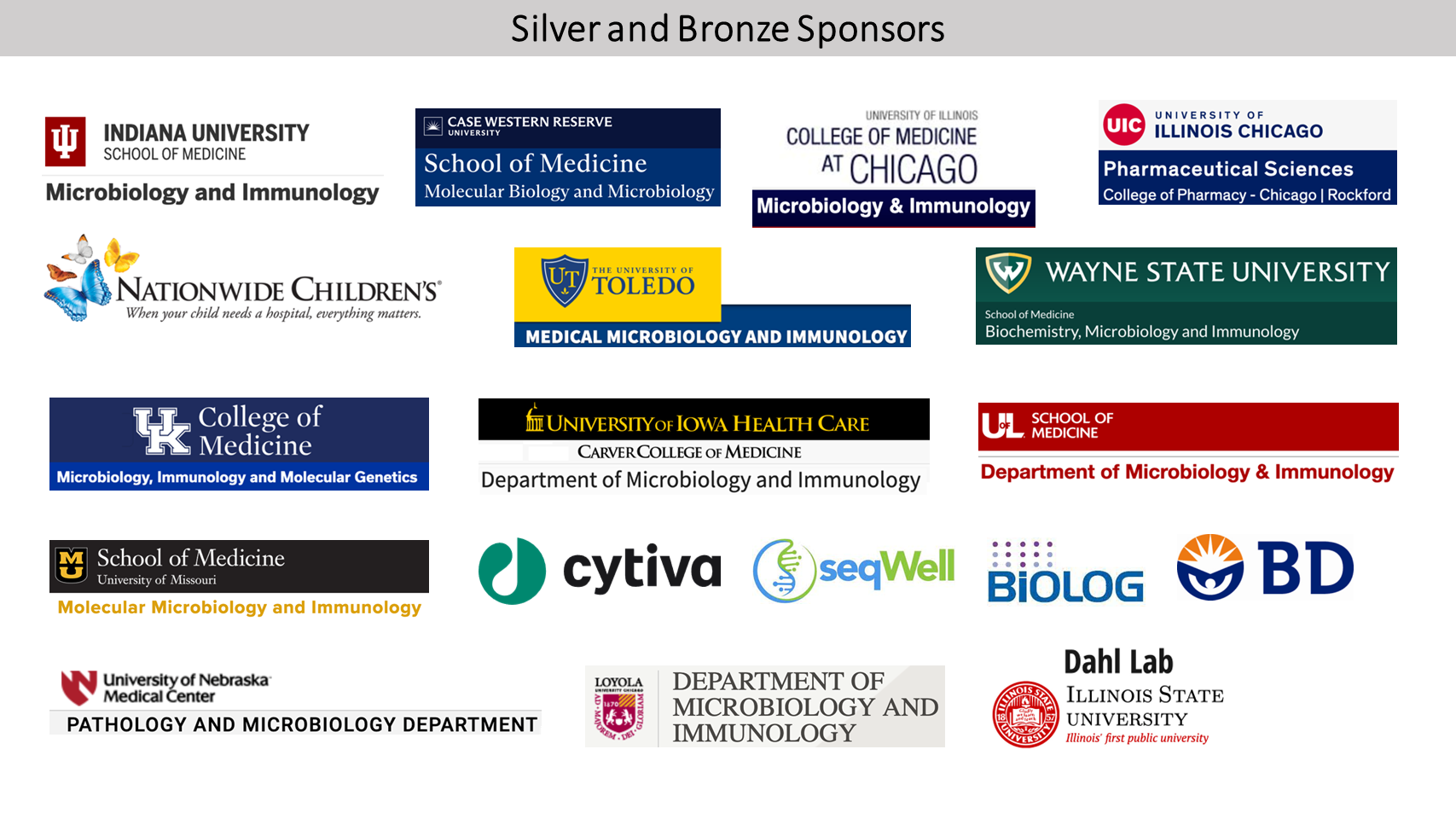Silver and bronze sponsor logos