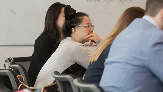 Student listening to lecture