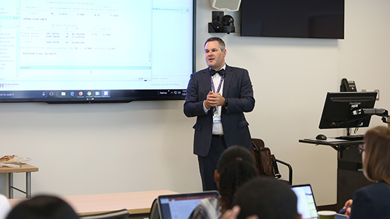 Classroom discussion during public health class at Feinberg.